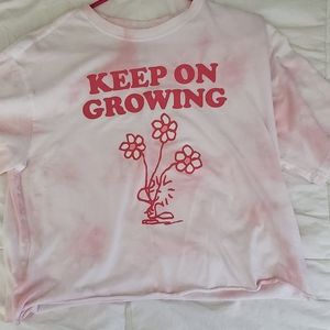 Pink tye dye peanuts top